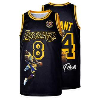 Men's 8-24 Bryant Legend Jersey Mamba Black Snakeskin Hip HopStretch Elastic Fabric - Loose Fit Sleeveless Crew Neck Tank Top, Letter Embroidery, Suitable For Basketball, Sports, Running