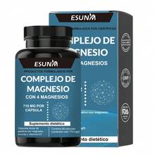 Complejo de Magnesio | Contiene 4 tipos de magnesio: Citrato de Magnesio, Glicinato de Magnesio, Gluconato de Magnesio y Óxido de Magnesio | 710mg de magnesio puro por cápsula | Suplemento Dietético sin Relleno - 60 Cápsulas - Otros - Ver 1