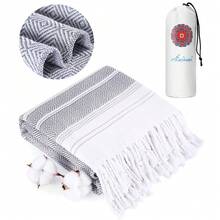 Turkish Beach Towels Vacation Essentials Quick Dry Sand Free Oversized Bath Pool Swim Towel Extra Large XL Big Adult Travel Cruise Accessories Must Haves  Stuff Necessities Gray - 加厚灰色172x36英寸 - 查看 1