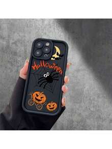 Halloween Spider Pumpkin Creative Cartoon Pattern, New Sky Eye Staircase Phone Case, Interesting Simple Fashion Personality Men And Women Holiday Gift Phone Case Suitable For IPhone