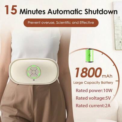 جهاز تدليك البطن، نوع C بسعة 1800 مللي أمبير، جهاز تدليك البطن المسخن للإمساك والغازات والانتفاخ والارتجاع المعدي، جهاز تدليك البطن المريح والمهدئ للهضم، قابل للشحن والحمل
