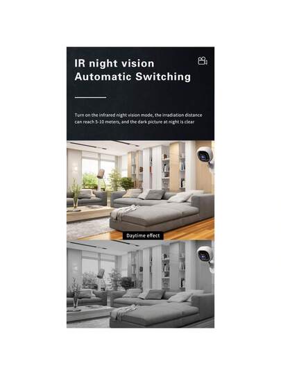 WiFi Slimme Home Security Camera 1080P HD Voice Intercom, Night Vision USB Powered Indoor/Outdoor Surveillance System, Motion Alert System Remote Mobile Viewing Sleek Wit Compact view 11