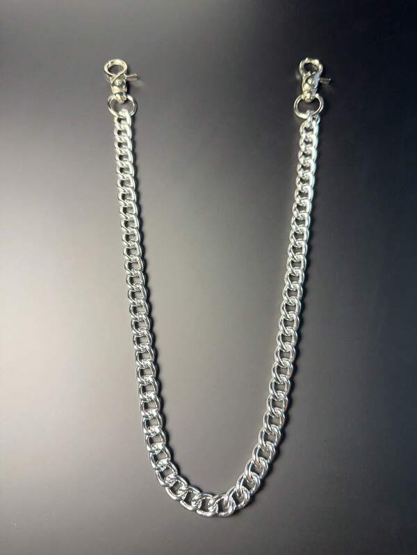 1pc Minimalist Pants Chain, Men's Wallet Chain, Silver Color Pants Chain, Aluminum Pocket Key Chain With Lobster Clasps At Both Ends, Unisex Accessory