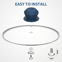 Perillas de repuesto universales de silicona para tapa de olla asas de sujeción tornillos largos funda de utensilios de cocina antiquemaduras para tapa de vidrio de cocina paquete de 2 unidades - SK203SSAZULOSCURO - Ver 2