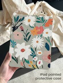 The Beautiful And Cute Cartoon Flower, Grass And Fallen Leaf Double-Sided Painted Acrylic Transparent Crystal Back Cover Is Shockproof And Suitable For IPad 7th Generation, 8th Generation (10.2 Inches) And 10th Generation. It Has A Built-In Pen Slot And Supports Sleep And Wake-Up Functions/Multiple Folding Stand Methods. These Are Halloween Gifts And New Year Gifts