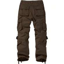 Pantalones cargo para hombre - Café oscuro - Ver 4