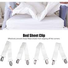 Sujetadores Ajustables para Sábanas, 4 Piezas, con Clips y Bandas Elásticas, Aleación de Zinc (#2) - Negro - Ver 11