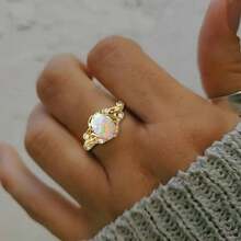 Anillo unisex de estilo bohemio-chic con turquesa - Diseño retro con múltiples colores, perfecto para el uso diario y atuendos de fiesta