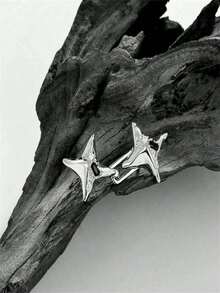 1set Luxury 4-Prong Star Waist Cincher Adjustable Buckle Fashion Jeans Waist Fixator Halloween VEKS - 銀色 - 查看 6