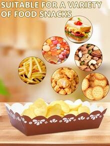 10 Stück/20 Stück/50 Stück braune gewellte Cielito Lindo Papier Lebensmittel Boote, mexikanische Snack Tabletts, Einweg Cielito Lindo Party Dekoration, mexikanische Tonschalen, Nacho Lebensmittel Tablett für Feiertage, Hochzeiten, Baby-Duschen, Party Zubehör - Braun B - Übersicht 4