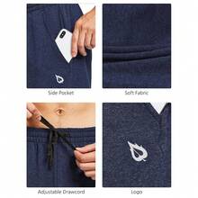Baleaf Men's Sweatpants Casual Lounge Cotton Pajama Yoga Pants Open Bottom Straight Leg Male Sweat Pants With Pockets{"Size_name":"XX-Large","Color_name":"A-HeatherBlue"} - A-石楠藍 - 查看 6