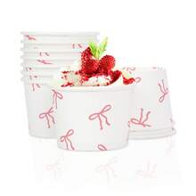 10个/20个/50个一次性蝴蝶结纸碗，用于盛放零食和甜点 - 白色 - 查看 1