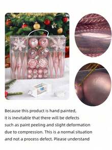 40pcs Christmas Ball Ornament Set - Colorful Balls And Snowflakes For Christmas Tree Decoration, Ideal For Holiday Home And Storefront Display