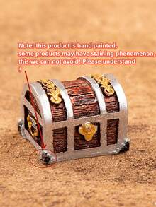 Mini Aquarium Deko Versunkener Schatzkoffer, Piratengold Entdeckerschatztruhe Geschenk, Mini Aquarium Harz Cartoon Mittelmeer Unterwasser Ornament