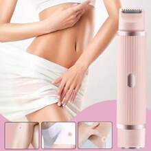 Rechargeable Electric Epilator For Women Hair Remover Double Razor - Hồng - Xem 2