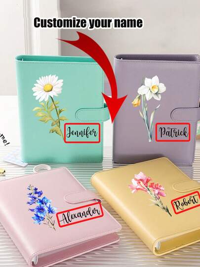 Personalized Customized Name Notebook, Star Chasing Photo Collection And Storage Book, Made Of Pi Leather Material, Waterproof And Reusable Shell+A5 Grid Paper To Customize Your Name. Made Of University Standard Paper And Circular Binder With Pockets, Labels And Dividers, This 20 Page Workbook Is Highly Attractive. It Is A Must-Have For College Students, Travel Picnics And Gatherings, Business People, Christmas Gifts, Thanksgiving Gifts