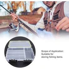 Almacenamiento de Tacos de Pesca de Caja de Luya, Caja de Cebo Transparente Duradera con 4 Hebillas, Gran Espacio de Doble Capa para seuelos de truchas, cebos, Ganchos y - #211 - Ver 7