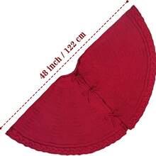 1pc 24/36/48 Inch Bowknot Christmas Tree Skirt, Burgundy/White, Christmas Tree Base Decoration, Create Holiday Atmosphere, Suitable For Christmas Decoration, Holiday Decoration And Home Decor - Multicolor - View 7