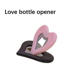 1 Stück rosa & schwarzer herzförmiger Flaschenöffner - leicht, tragbar, langanhaltend Kunststoff - ideal für Zuhause & Outdoor Nutzung, perfekt als Geschenk zu Weihnachten, Ostern, Valentinstag