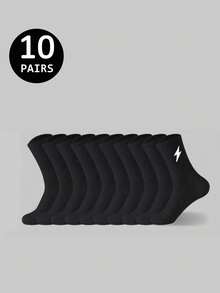 20 Pairs Of Breathable Mid Calf Socks, Breathable And Comfortable - Solid Color, Sweat Absorbing, Multifunctional, Neutral Solid Color Soft Socks