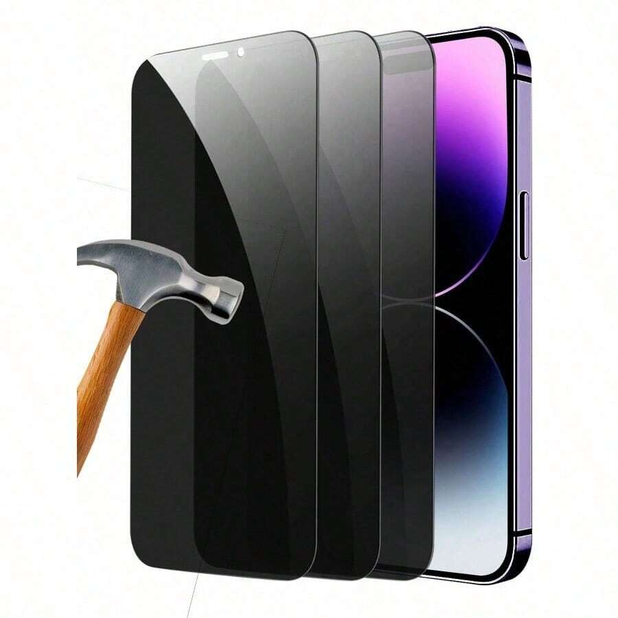 For IPhone 11 12 13 14 15 Pro Max 8 Pieces Of Anti-Peeping Full Coverage Tempered Glass And Camera Lens Glass, For IPhone 15 14 Pro Max 12 11 Full Coverage Glass Film - 8 chiếc - Xem 1