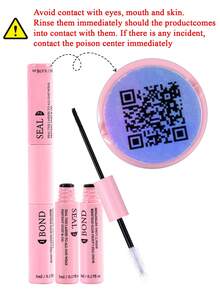 10ml Eyelash Glue And Sealant, Quick Drying Eyelash Adhesive, Super Strong Eyelash Glue And Tweezer Set, Suitable For Eyelash Extension, Eyelash Glue, Eyelash Bonding And Sealing - Pink - View 3