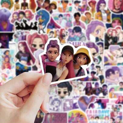 75Pcs Witch Hunter Girls Demon Boys Graffiti Stickers, Diary, Laptop, Water Bottle, Car And More Faith-Based Designs, Gifts With Positive Messages