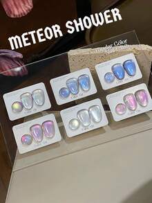 MISS SHAKA 10ml秋冬美甲冰透明极光粉蓝猫眼凝胶指甲油胶2025 Y2K指甲闪光美白流行凝胶美甲美甲沙龙家居DIY美甲用品圣诞美甲 - 彩色 - 查看 7