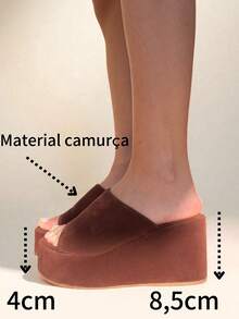 Women's Platform Clogs - Suede - Ketty - màu đen - Xem 3