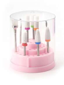 1PC 48 Holes Professional Nail Art Drill Bit Holder Exhibition Stand Displayer Nail Manicure Tool Acrylic Cover Box