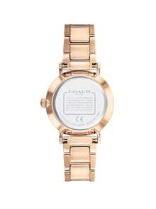 COACH PERRY Women's Gold Quartz Bracelet Watch With Flower Pattern Dial - Gold - View 4