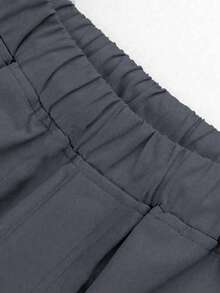 1pc Tween Boys' Leisure Sports Drawstring Pants, Spring/Summer/Fall - Grey - View 4