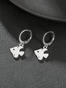 1 Par de Brincos Pingente de Animal em Aço Inoxidável - Borboleta, Libélula, Urso, Elefante, Espinha de Peixe, Cobra, Abelha, Macaco, Peixe - Adequado para Família, Amigos, Uso Diário, Presente