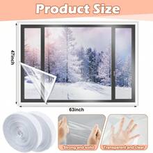 1 tấm phim cách nhiệt cửa sổ mùa đông dễ lắp đặt - Chống rò rỉ, chống gió và cách nhiệt, phù hợp với mọi loại cửa sổ Tấm nhựa trong suốt - Nhiều màu - Xem 6