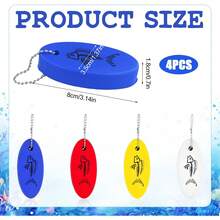 4Llaveros Flotantes para Llaves de Barco, Llavero Flotante Tubo de Rescate Pesca Surf Navegación Accesorios para Deportes Acuáticos al Aire Libre Llavero (4 Colores) - 1 - Ver 2