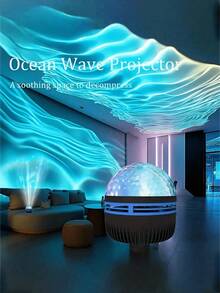 1. A USB-Powered Water Wave Effect Projector Lamp With An RGB LED Display Screen, A Galaxy Projector Atmosphere Lamp Equipped With A Remote Control, 7 Color Modes, Adjustable Brightness, Multi-Color Lighting, Suitable For Bedrooms, Home Theaters, Room Decoration, Holiday Gifts, Weddings, Camping And Other Occasions. - Multi-color light - 查看 6
