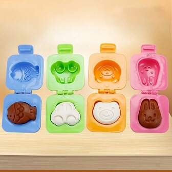 6 piezas Molde para arroz con huevo, molde para huevo cocido, molde para bolas de arroz con forma de pez, coche, corazón, molde para hacer bolas de arroz, herramientas para decorar pasteles de fondant, utensilios de cocina divertidos