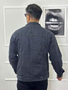 Men's Denim Jacket - Dark Grey - View 3