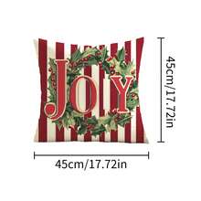 1 pieza Funda decorativa cuadrada para cojín con estampado navideño de rayas rojas y blancas, lazo a rayas rojas y blancas vintage, flores, guirnaldas florales y otros patrones, funda de cojín suave para decoraciones navideñas en la fiesta, el hogar, la sala, el sofá y la silla