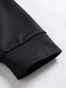 2 件套 Tween Boy 街头风格图案印花连帽卫衣和喇叭裤套装，秋冬 - 藍色 - 查看 6