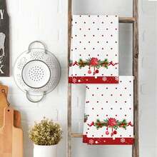 2 peças de panos de prato de Natal e Inverno, toalhas de mão macias e absorventes, bonecos de neve fofos, gatos, flores e flocos de neve, estilo moderno, decoração de inverno e Natal, toalhas de cozinha, decoração para casa