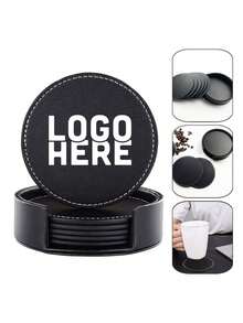 定制北欧风格圆形PU杯垫，咖啡杯皮革隔热餐垫，毕业纪念礼物，生日节日礼物，婚礼派对装饰，家居厨房装饰，桌面保护，热牛奶垫，情侣纪念品，酒吧KTV装饰，茶馆必备 - 彩色 - 查看 6