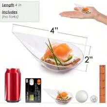 10/50/100 4inch Tear Drop Mini Appetizer Plates, Clean Plastic Dishes , Desserts And Appetizers Dishes Serving Plate Small Catering Dessert Tasting Cups For Afternoon Tea Time Mini Dessert - Multicolor - View 3