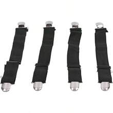 Sujetadores Ajustables para Sábanas, 4 Piezas, con Clips y Bandas Elásticas, Aleación de Zinc (#2) - Negro - Ver 7