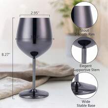 1pc Customized Stainless Steel Stemmed Wine Glass, 14oz Detachable U-Shaped Double-Layer Insulated Stemware, 304 Stainless Steel Reusable Party Wine Cup, Personalized Name, Cute, Suitable, Durable Wine Glass, Perfect Gift For Valentine's Day, Christmas, Spring Festival, Birthday, Holiday Party. Best Gift For Spouse, Couples, Colleague, Sister, Family, Best Friend, Decorative Wine Glass For Family Gathering,Chic Design - Multicolor - View 3
