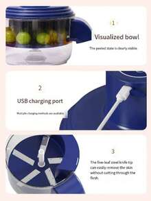 1pc Automatic Electric Fruit Peeler With One-Touch Operation & Fast Peeling System - Heavy-Duty Plastic Housing, Ergonomic Design & Safety Lock - Automatic Peeling Device For Grapes, Apples, Pears, Peaches, Mangoes, Papayas, Kiwis, Dragon Fruit - Compact & Easy-Clean Electric Peeler For Home & Commercial Use (Ideal For Fruit Shops & Milk Tea Shops) - Automatic Peeling Device - Multicolor - View 12