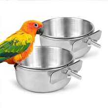 1pc Bird Feeder Bowl, Metal Bird Feeder Bowl With Clip - Easy To Clean, Small Pet Food And Water Bowl, Suitable For Parrots, Small Animals And Cages, Ideal For Bird Feeders And Pet Feeders, Bird Feeder Accessories