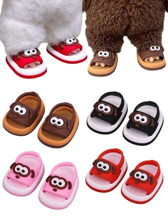 Kawaii Doll Decorative Slippers Shoes For 5.9-6.9In Doll Cute Sandals Outfit Decoration Accessories Doll Clothing Compatible With Labubu