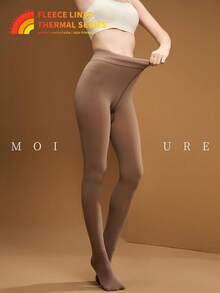 1 Pair Pack Women's Fashionable Fleece Tights High-Stretch Thermal Base Layer Leggings