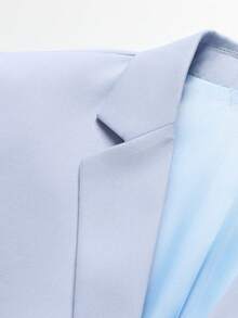 Men's White High-End Suit Set, Wrinkle Resistant And Non Hair Stained, Business Formal Wear, Four Season Commuting, Workplace, Party Dress, Two-Piece Set - Màu xanh nhạt - Xem 5